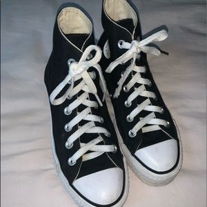 Black Platformed High Top Converse
